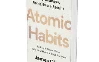 Transformative book cover on atomic habits for personal growth and behavioral change.