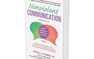 Nonviolent Communication book cover showcasing themes of empathy, authenticity, and effective interpersonal skills for personal growth and improved relationships.
